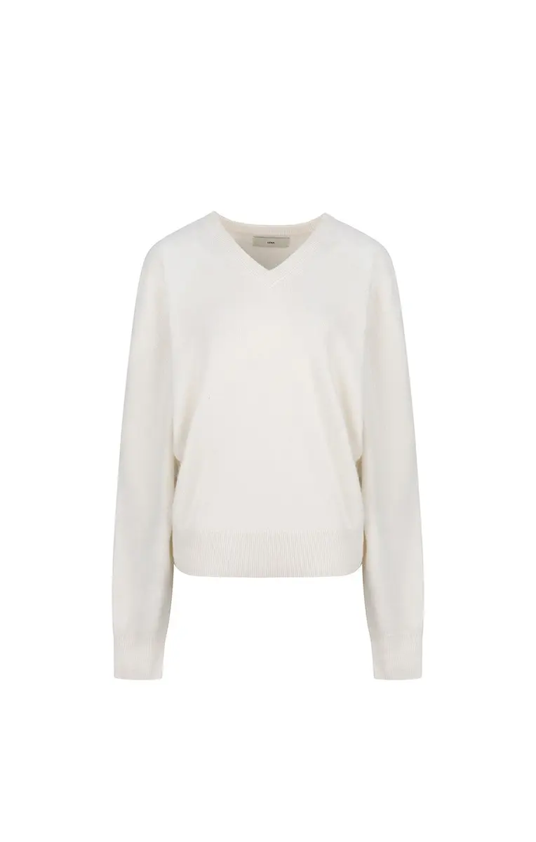 Vine V-Neck Cashmere Knit (Ivory)