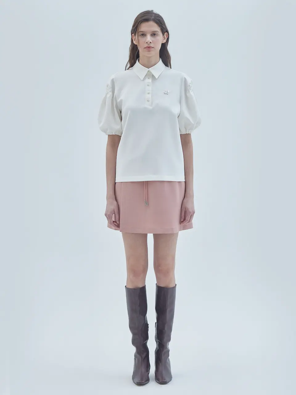 Signature Symbol Puff-Sleeve T-Shirt Ivory
