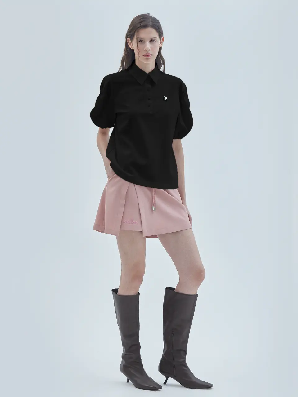 Signature Symbol Puff-Sleeve T-Shirt Black