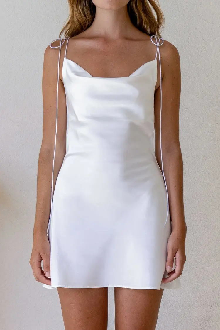 Bailey White Satin Slip Dress
