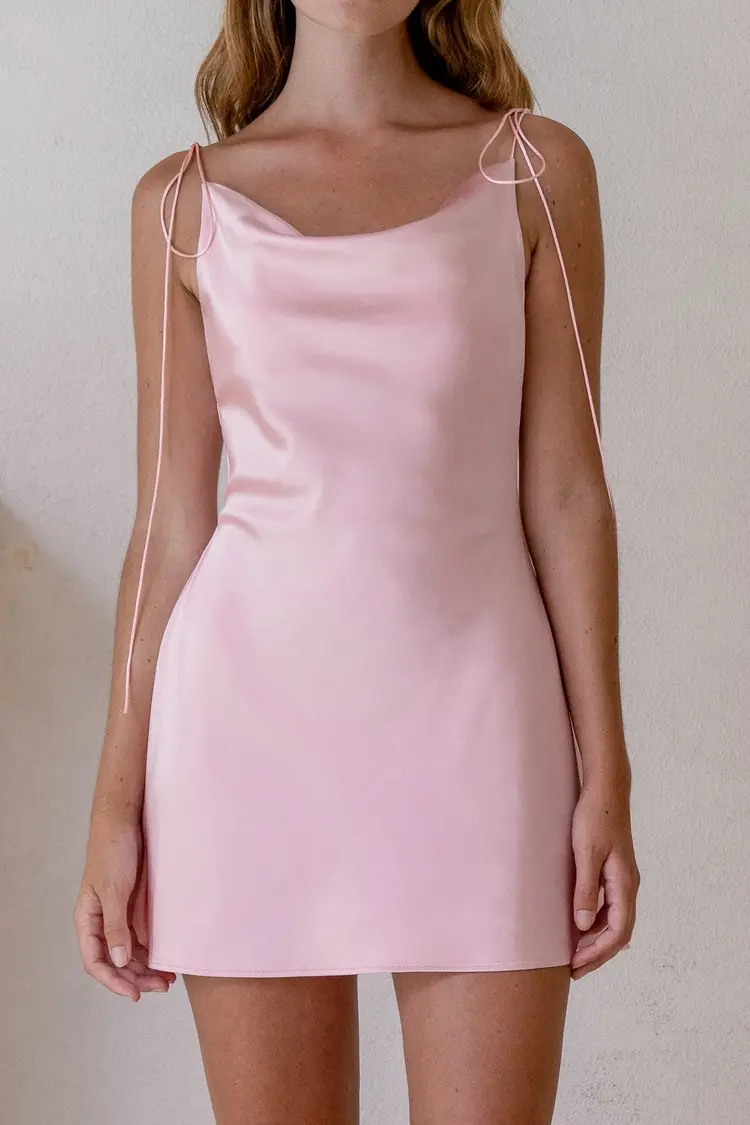 Bailey Pink Satin Slip Dress