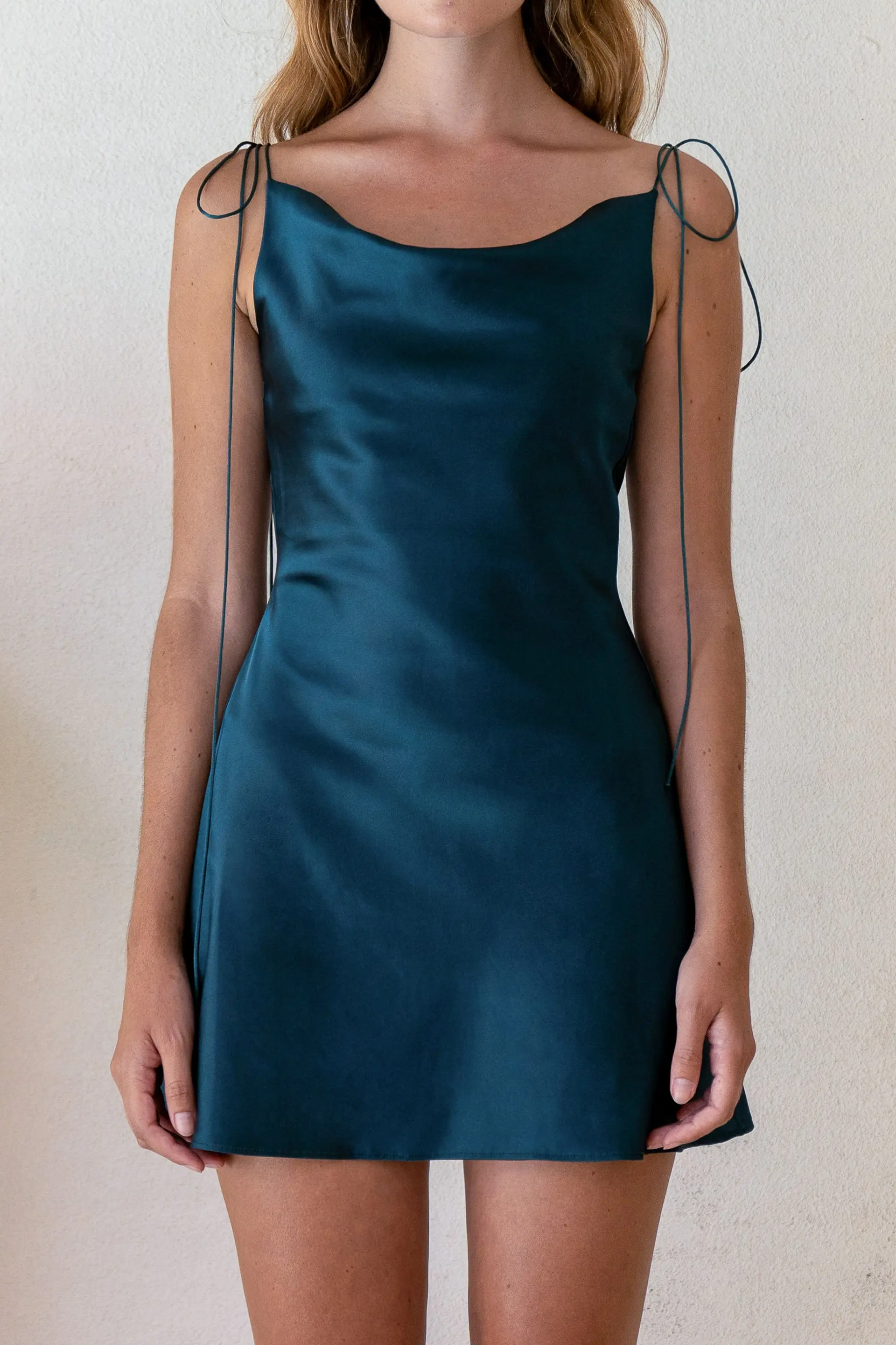 Bailey Green Satin Slip Dress