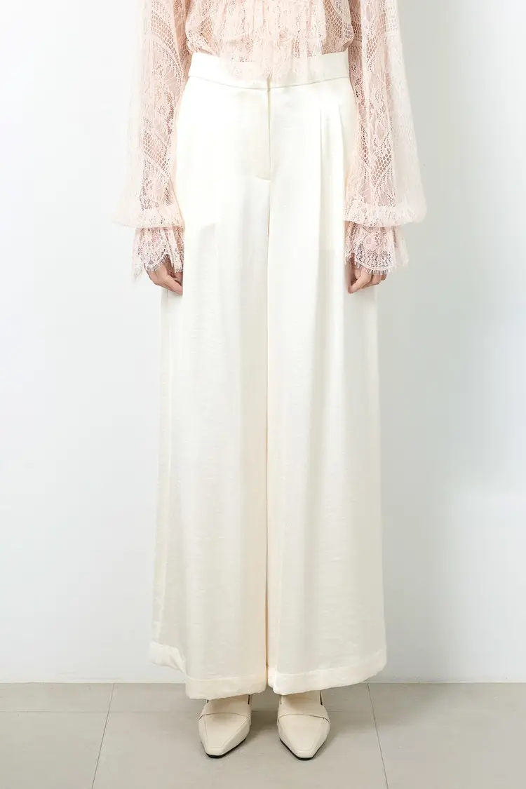 Belle Cream Wide-leg Pants