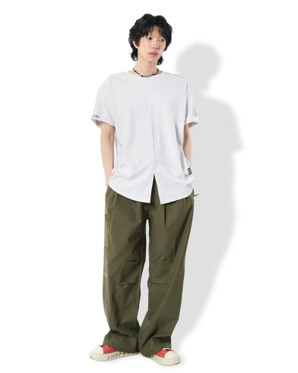 Signature Sleeve Print Point T-shirt (White)