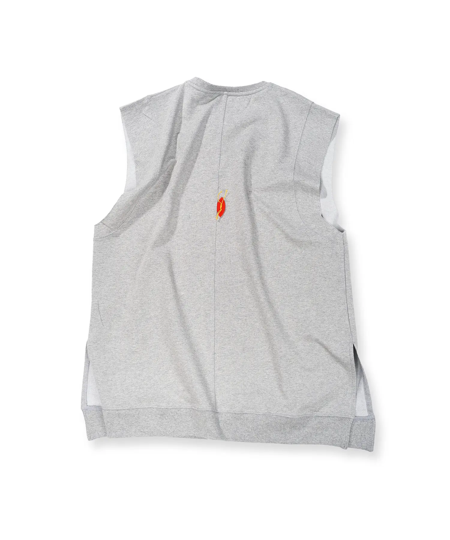 Oversize Embroidered Sleeveless T-shirt (Gray)