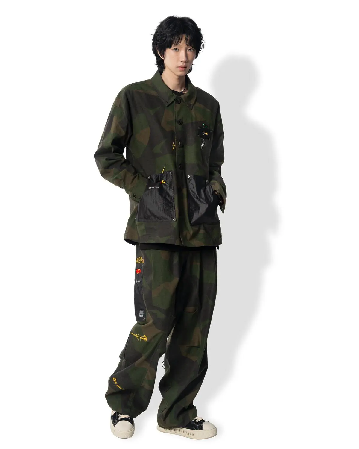 Camouflage wide pants