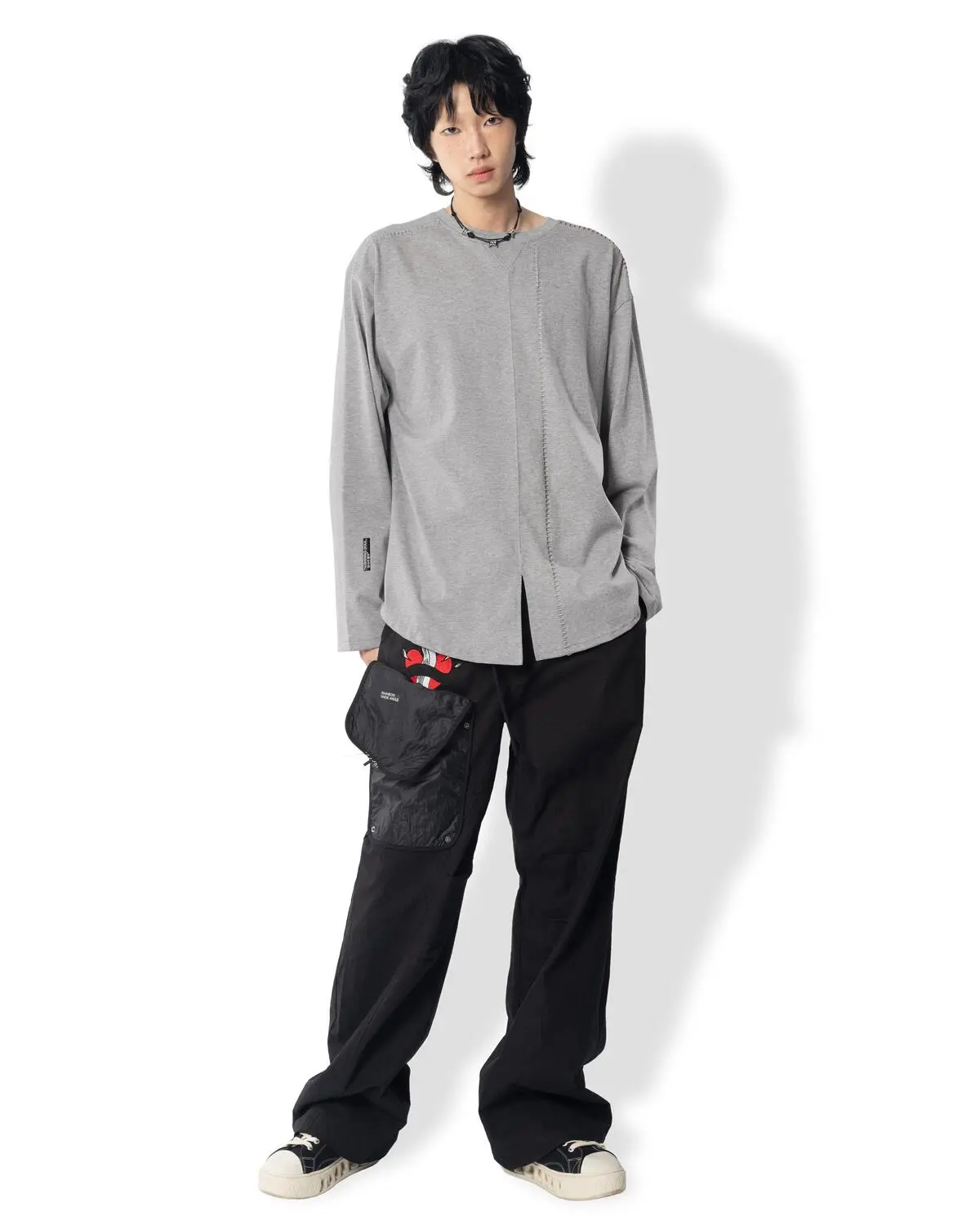 Signature Melo Long Sleeve T-Shirt (Gray)