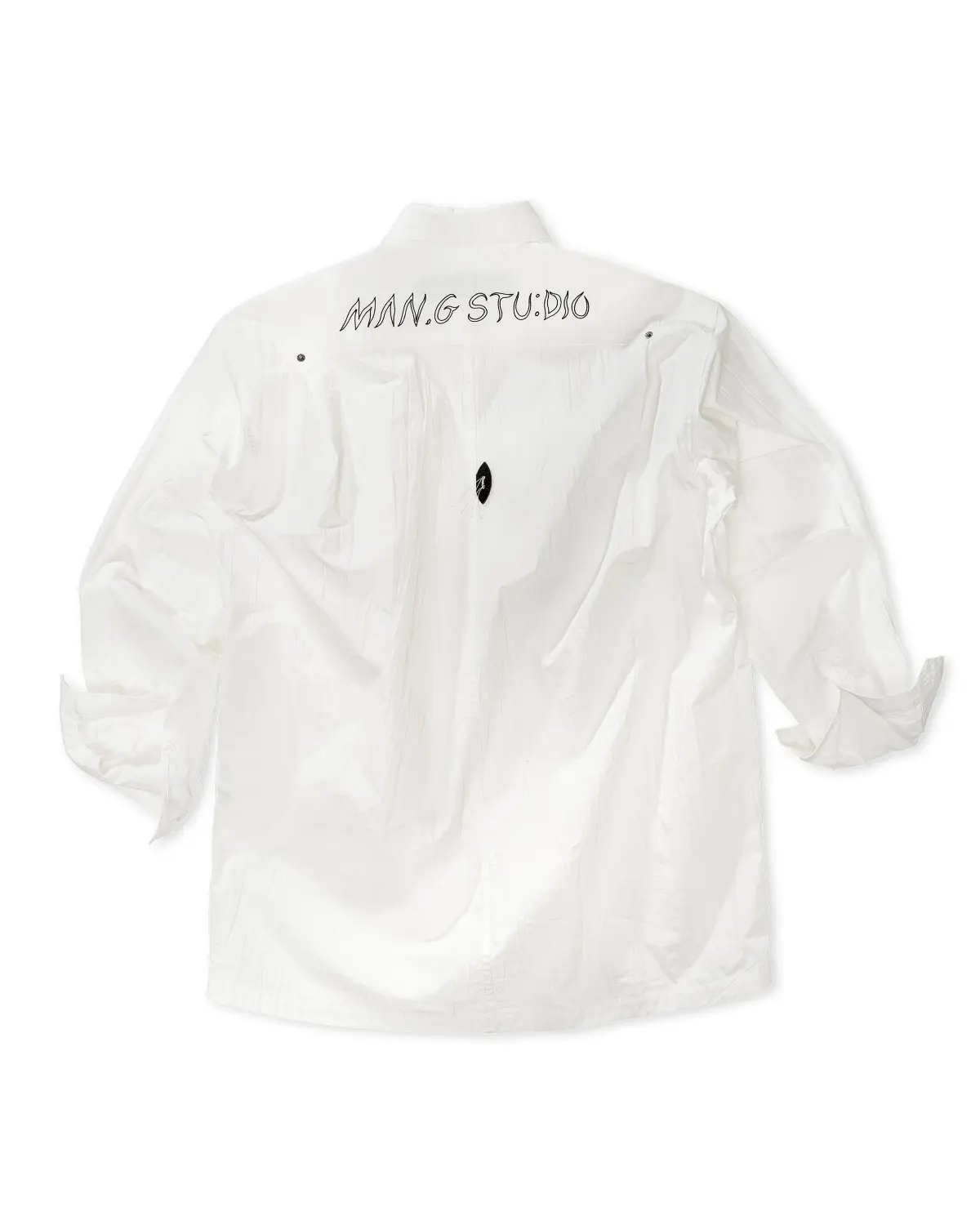 Pleated Signature Out-Pocket Shirt (White)
