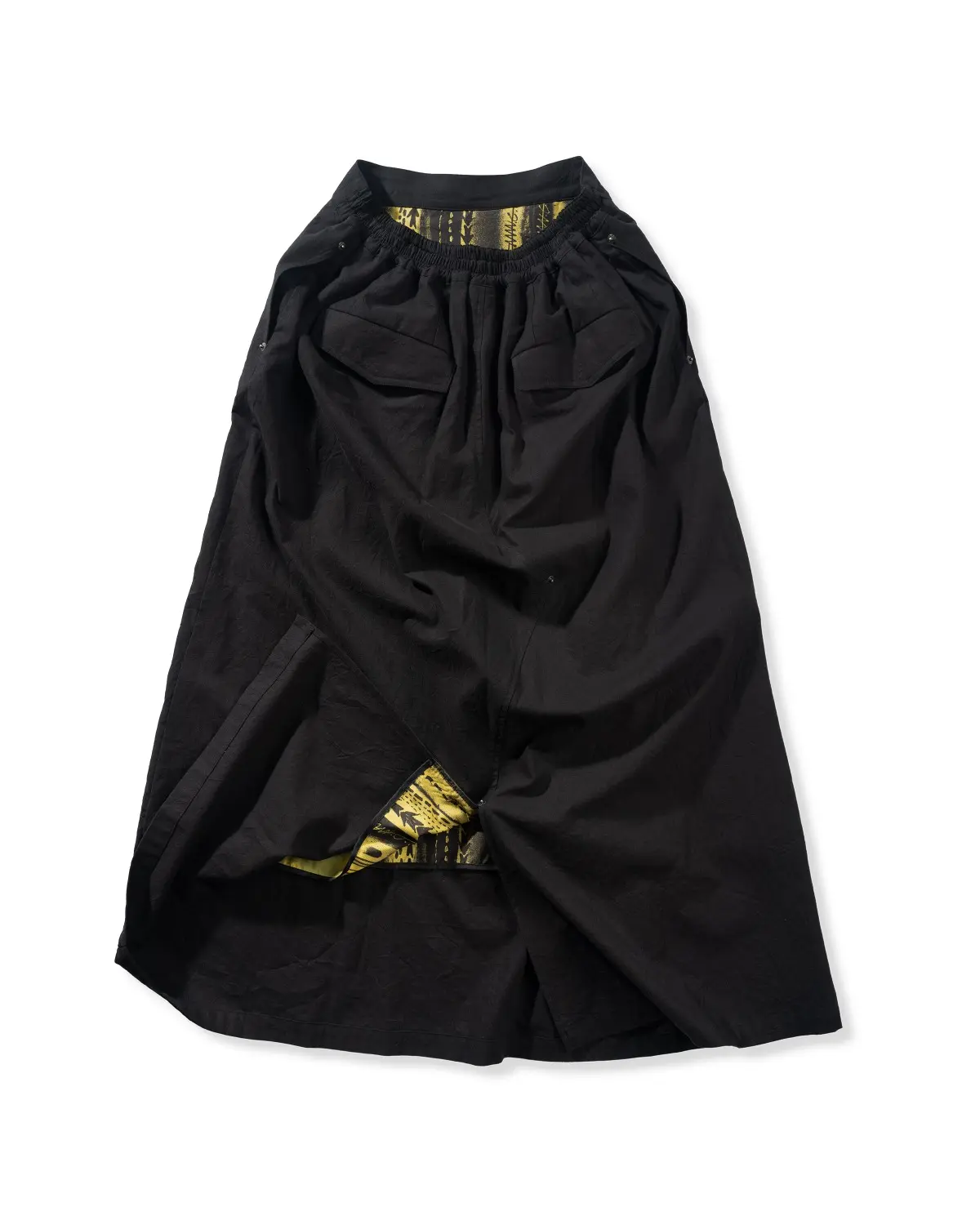 Crease Transform Long Skirt (Black)