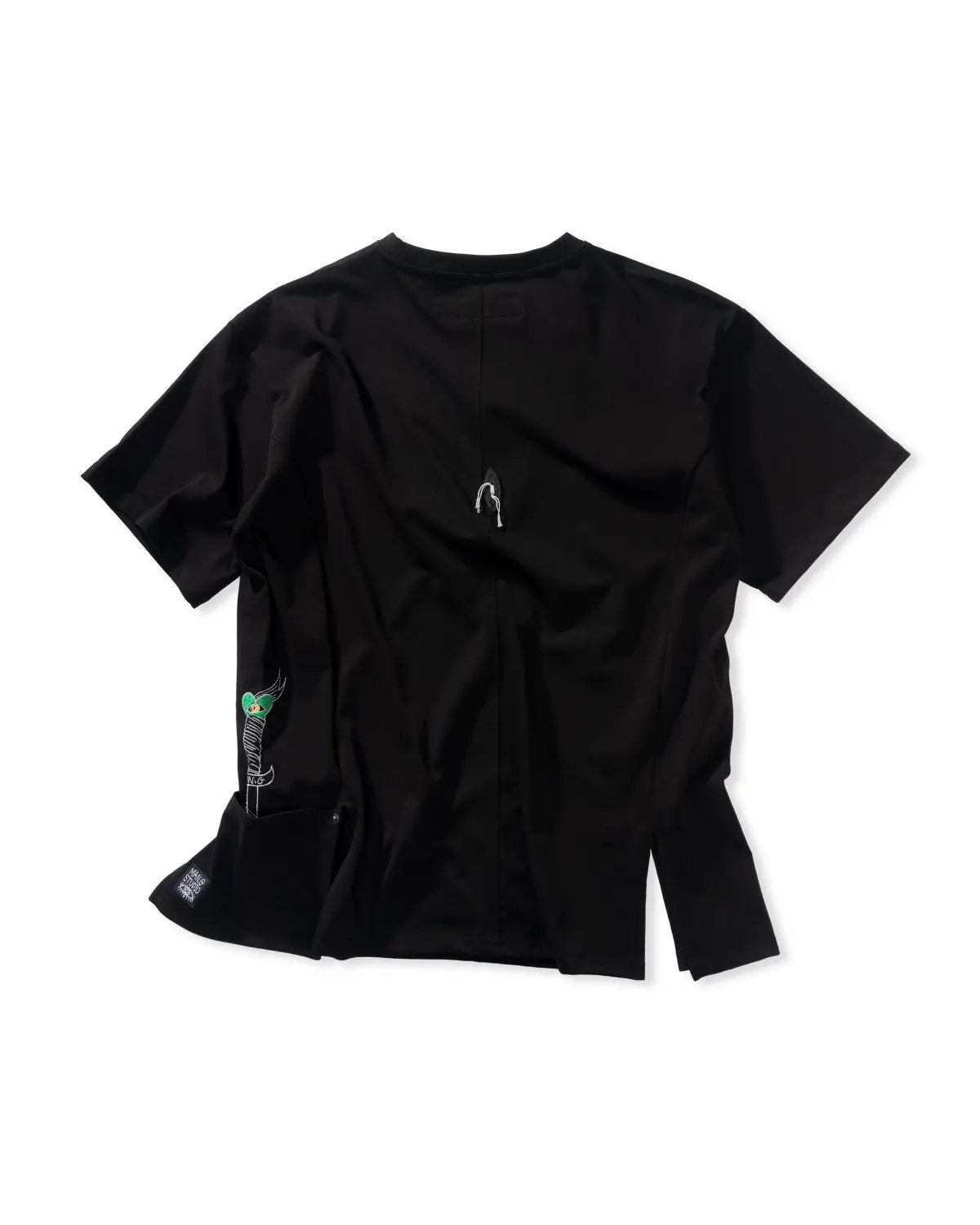 Pocket Point Slit Short Sleeve T-Shirt (Black)