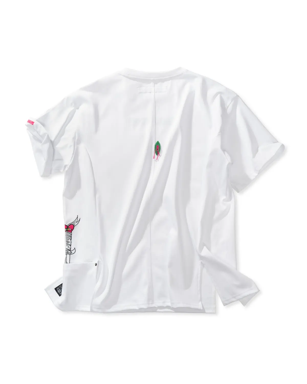 Pocket Point Slit Short Sleeve T-Shirt (White)