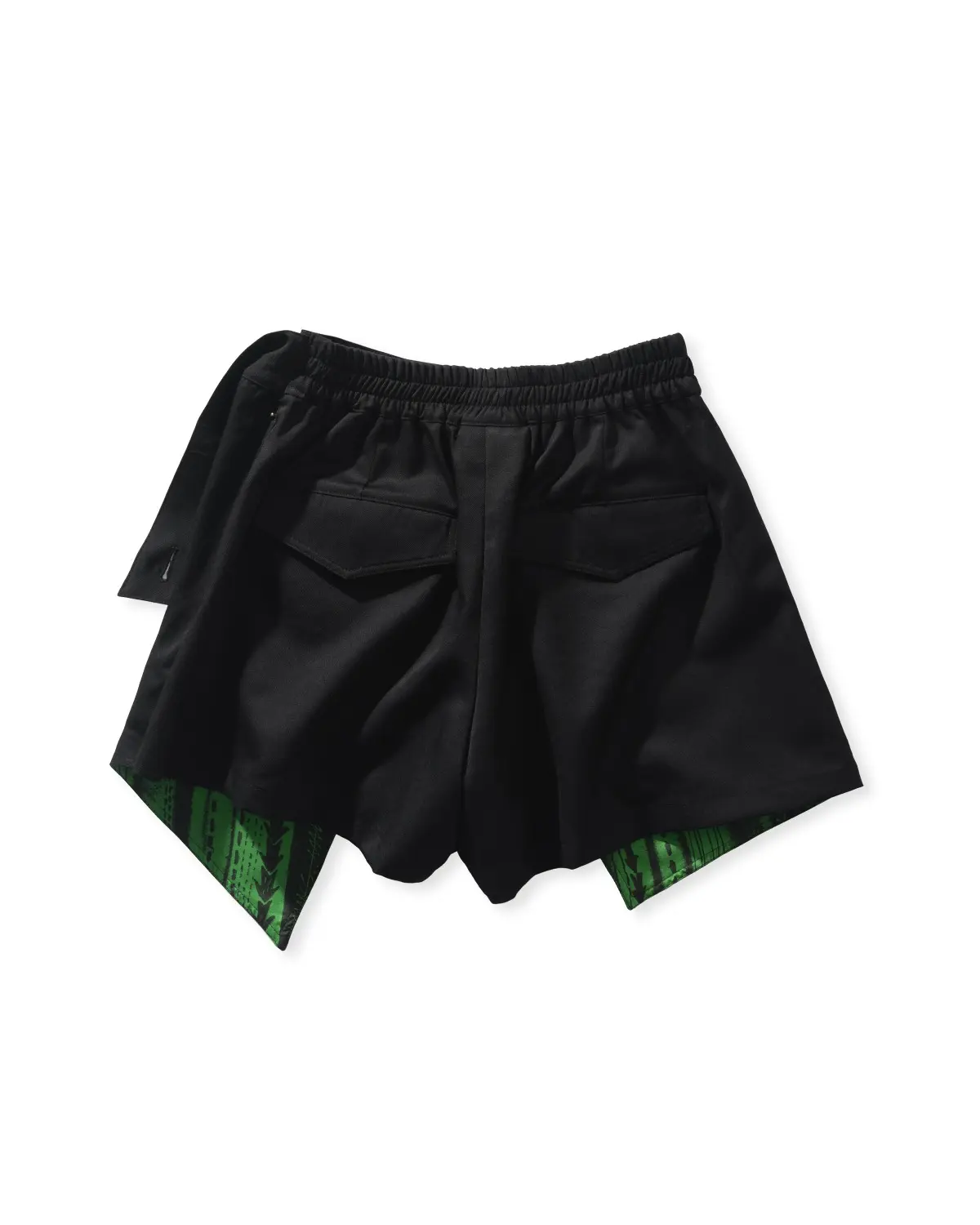 Double Layered Wrap Skirt Pants (Black)