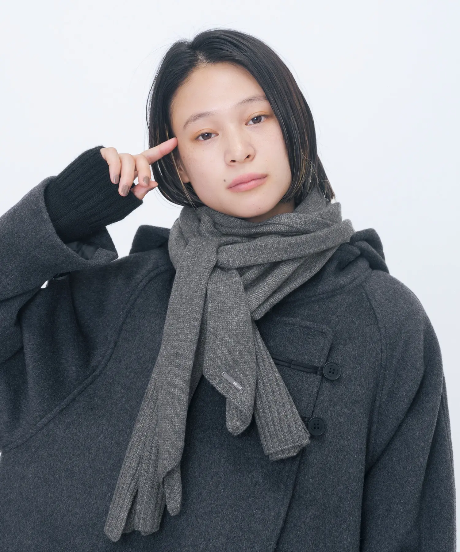 Two Tie Detail Muffler (GREY)