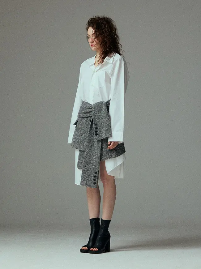 Unbalance Drape Long Shirt