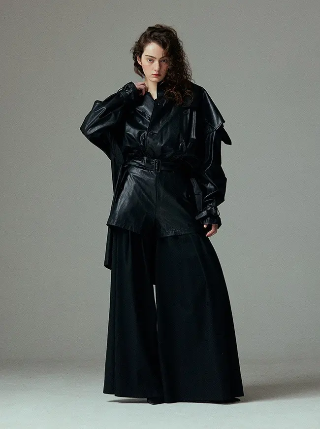 Leather Trench Jumpsuit