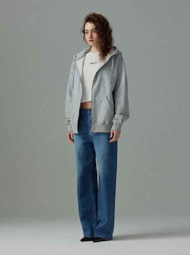 2Way Hooded Zip-Up (Gray)