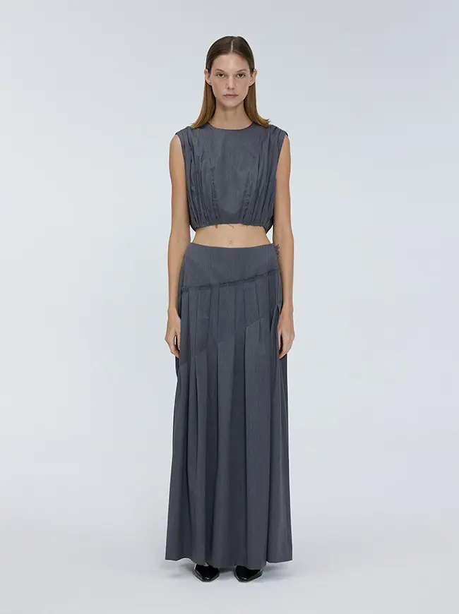 Back Ribbon Top (Gray)