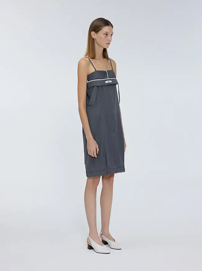 Pants Detail String Dress (Gray)
