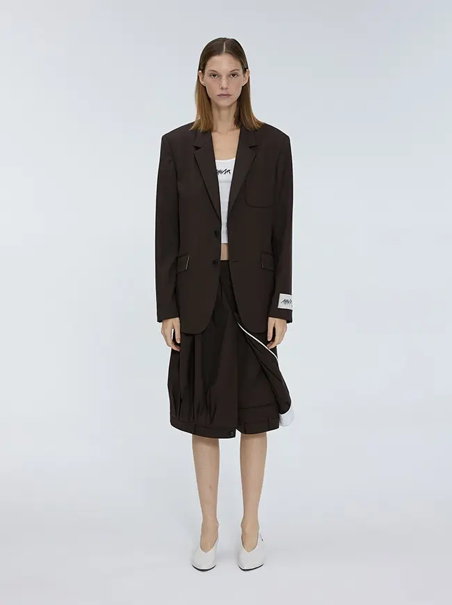 Layered Skirt Tuck Midi Pants