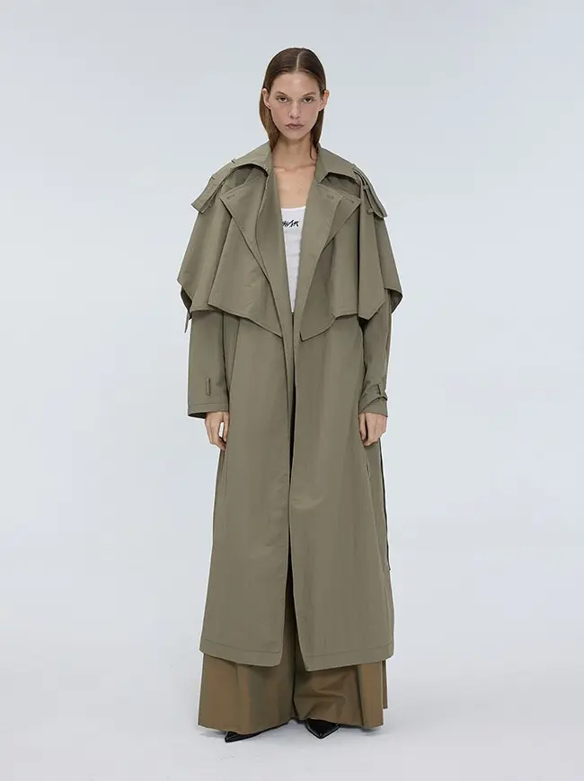 Cape Trench Coat (Khaki)