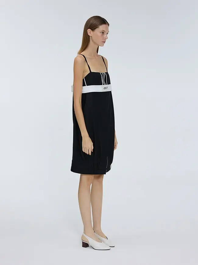 Pants Detail String Dress (Black)