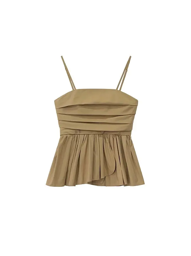 Strap Pleated Bustier