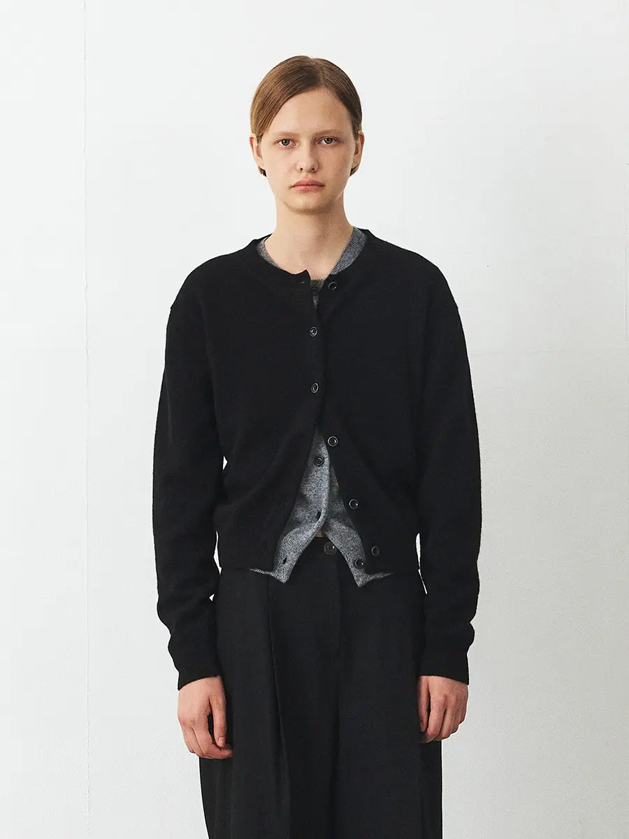 TFF CASHMERE SET-UP KNIT CARDIGAN_BLACK