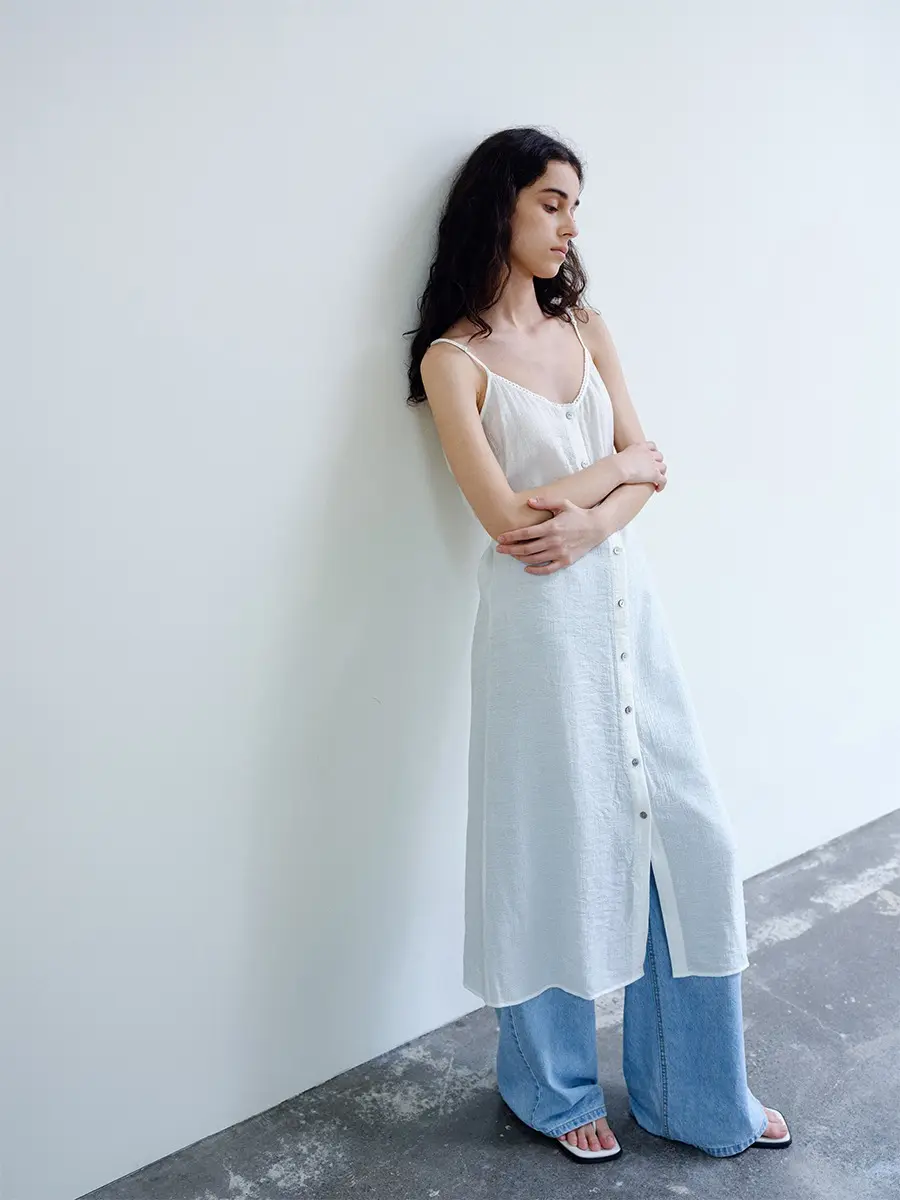 TIR LAYERED LACE DRESS_IVORY