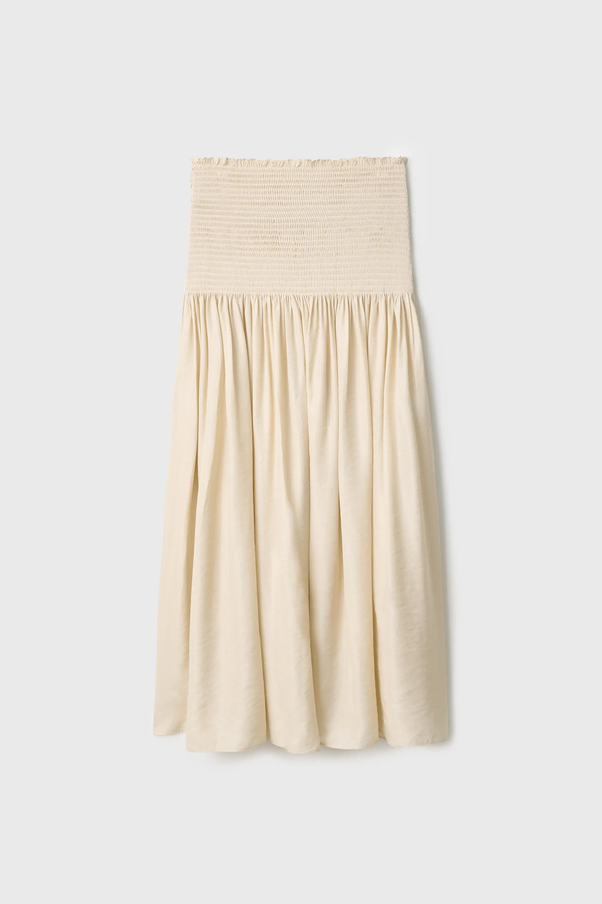 Draped Shirred Long Skirt