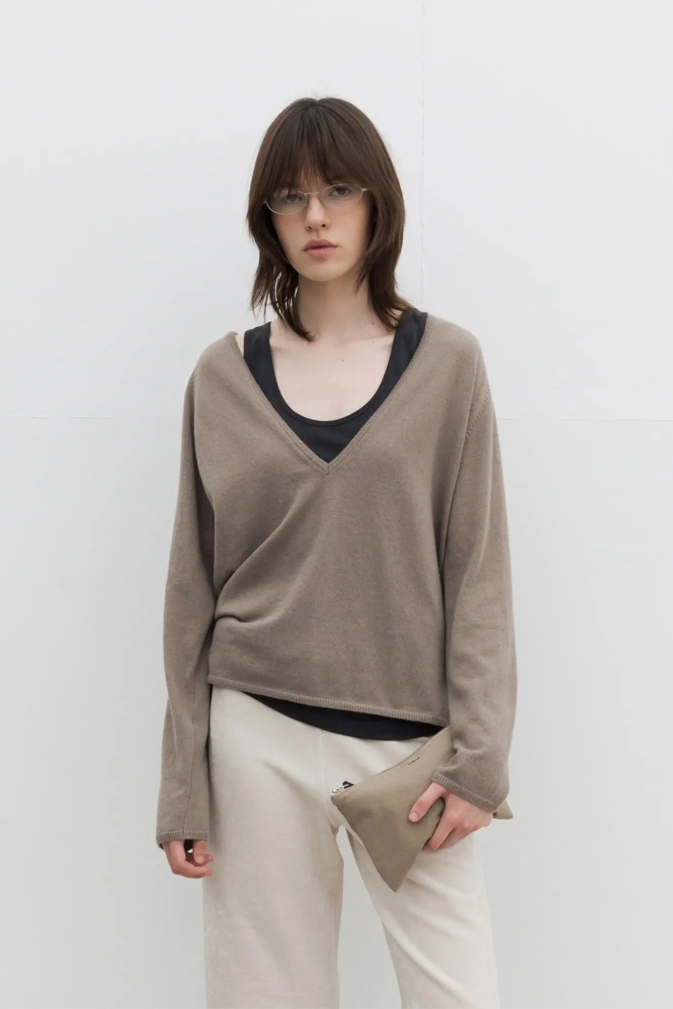 Cashmere Deep V-Neck Knit
