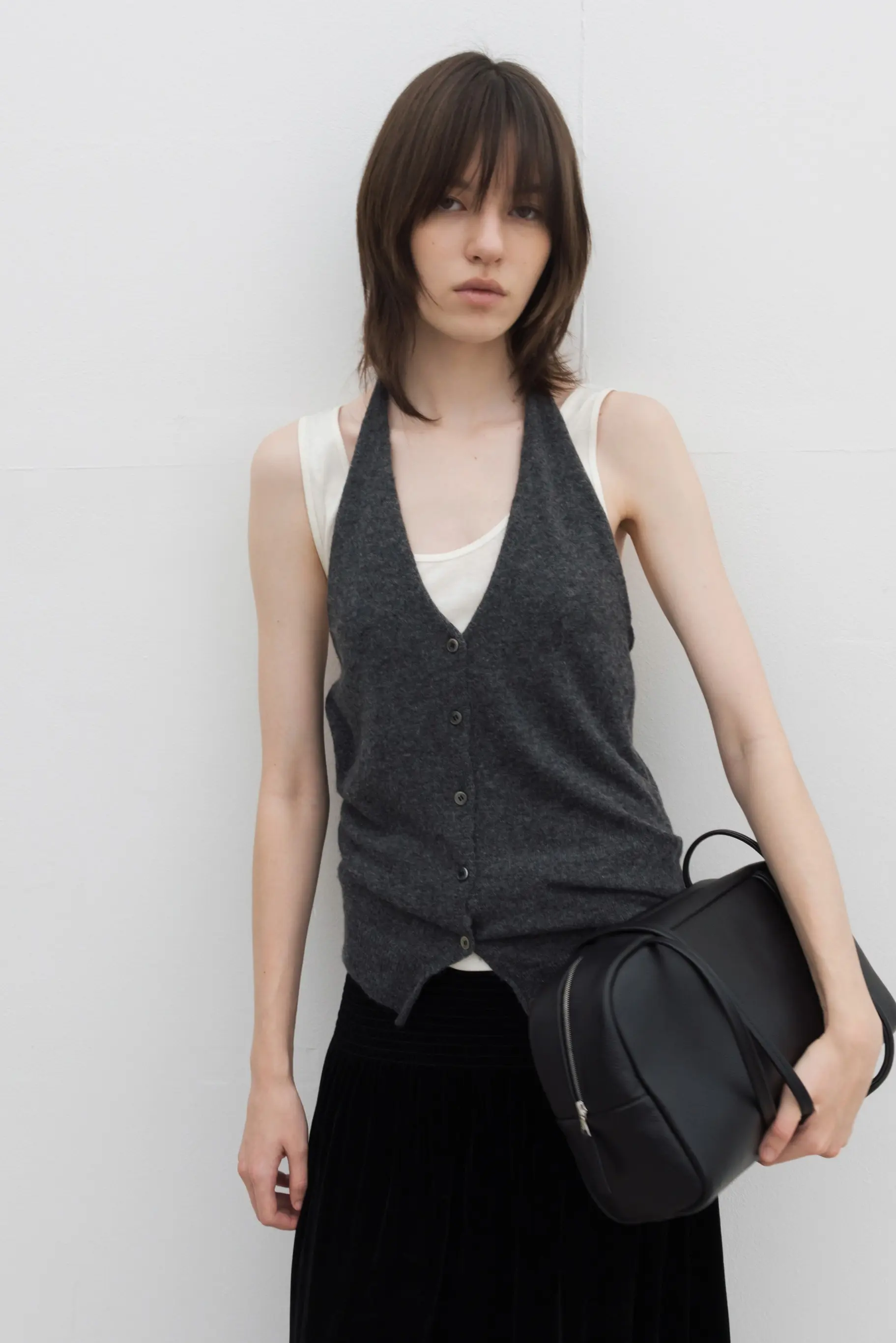 Fitted Halter Neck Knit Cardigan