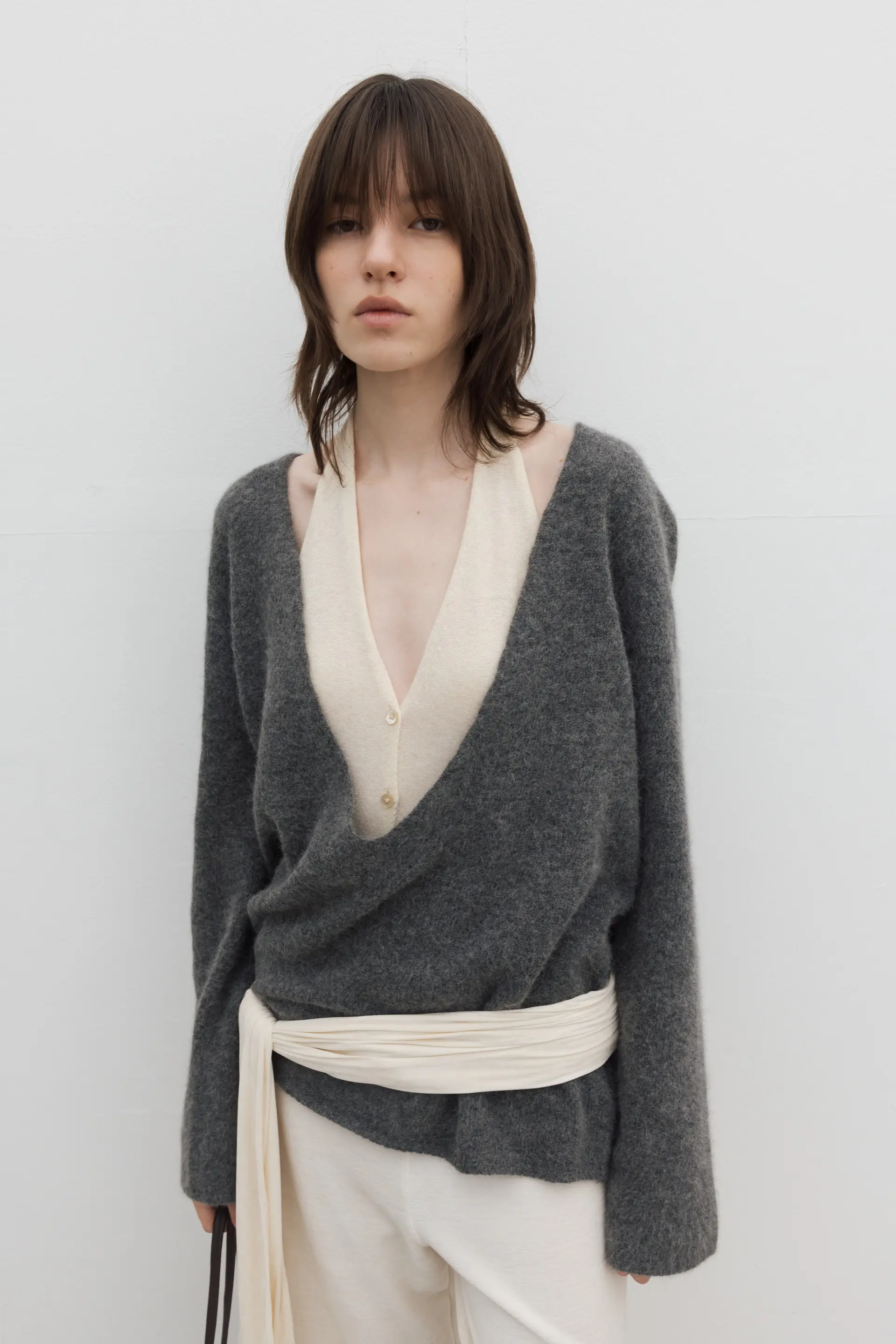 Fox Deep V-Neck Knit