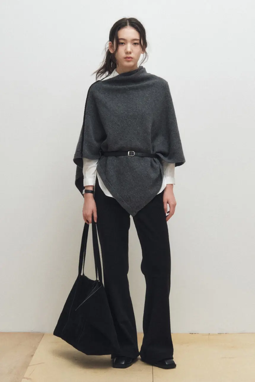 Wool Lining Cape (Charcoal)