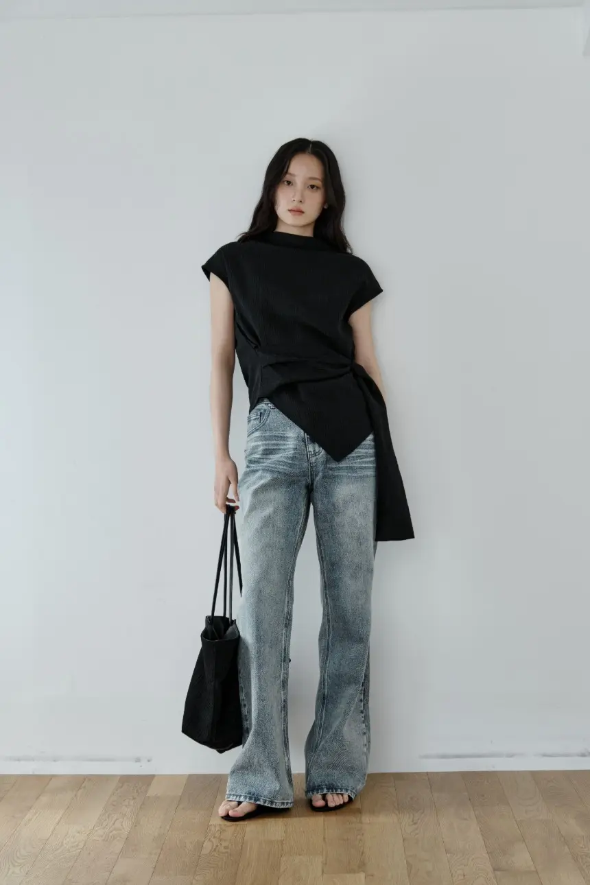 Wrap-Tie Blouse (Black)