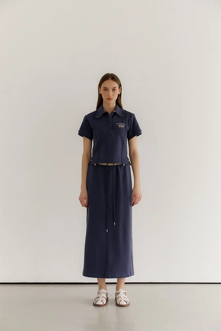 Lining Long Sweat Skirt (Navy)