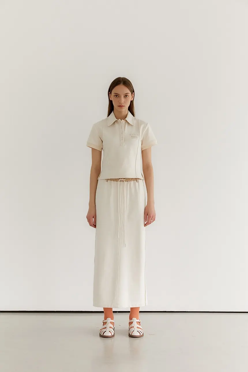 Lining Long Sweat Skirt (Ivory)