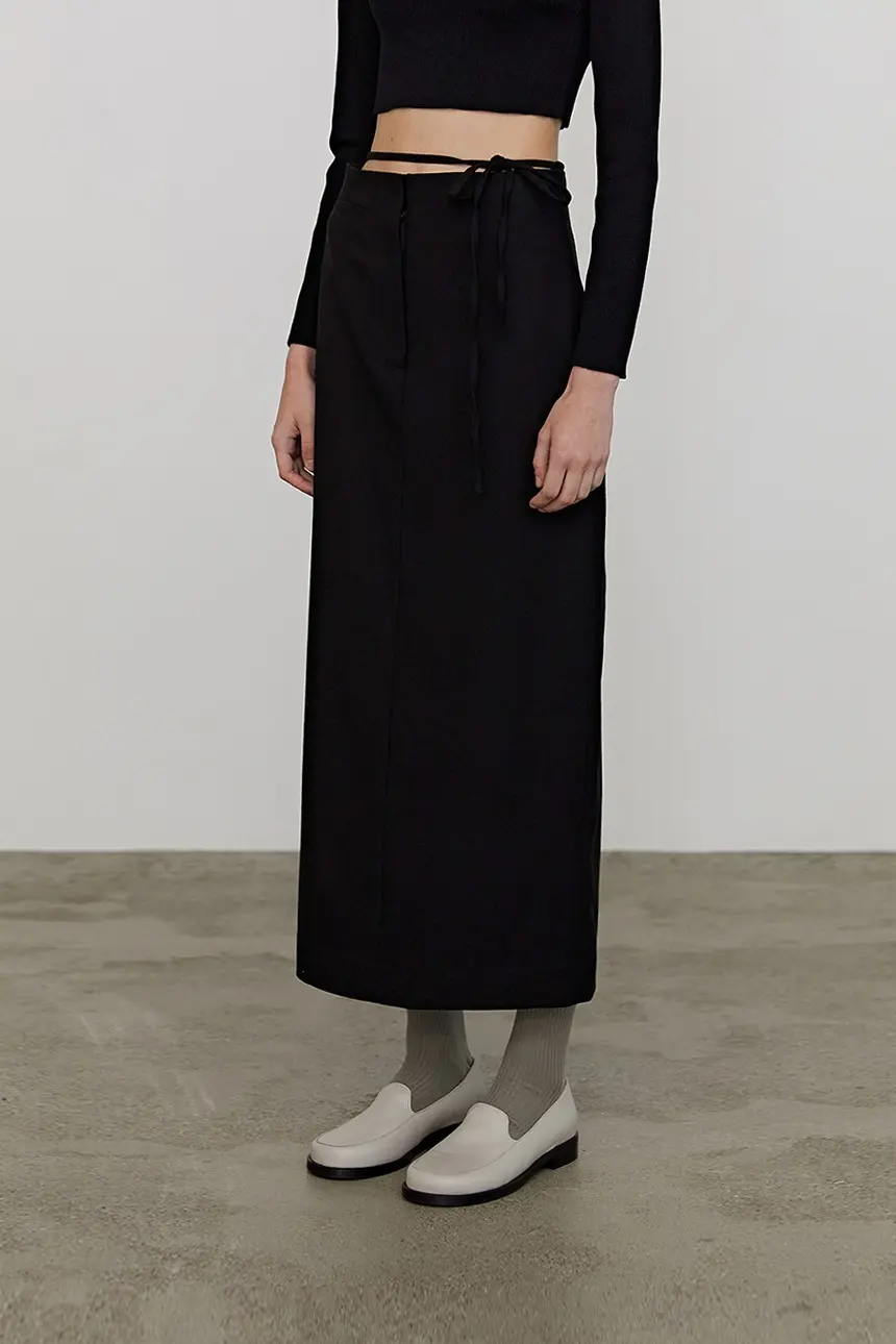 String Belt Skirt (Black)