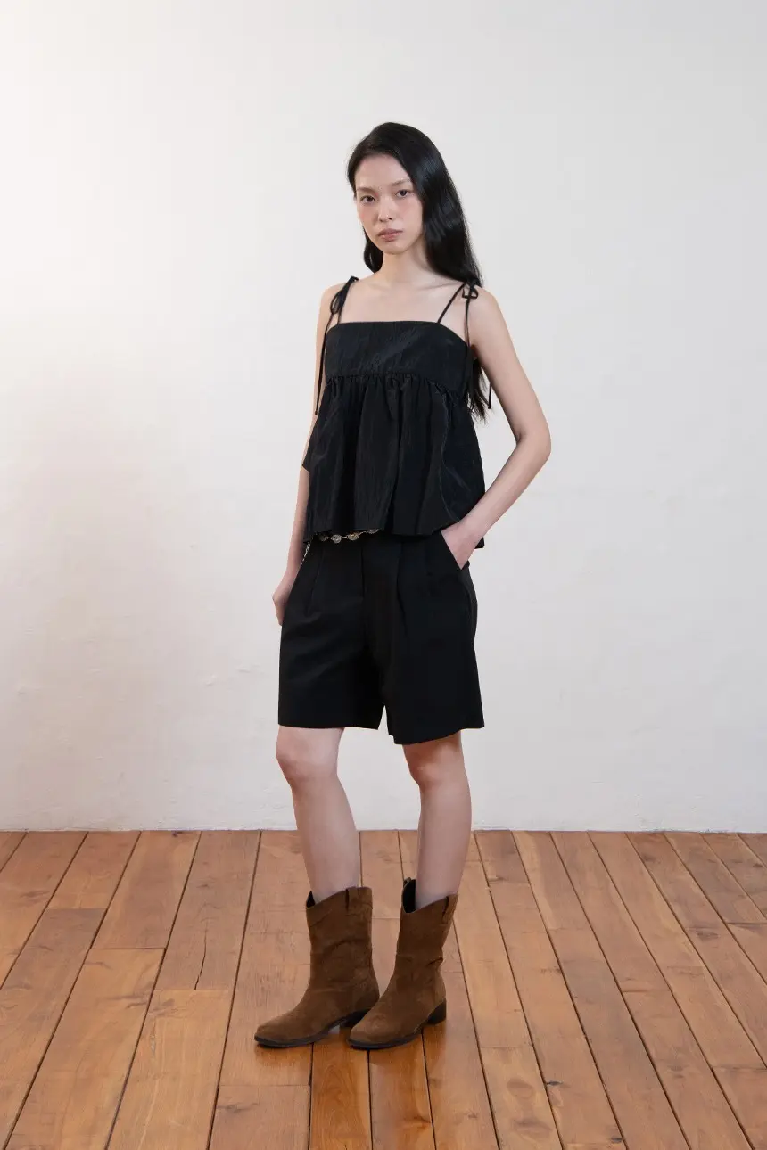 Unbalance Frill Bustier (Black)
