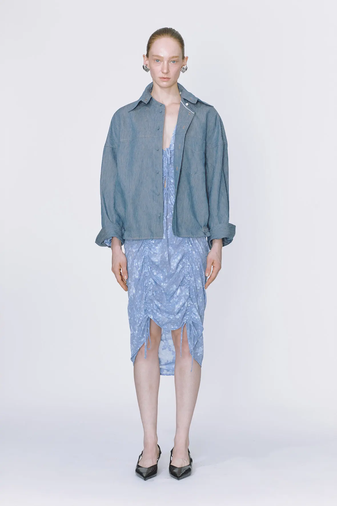 Half And Half Detachable Collar Shircket
