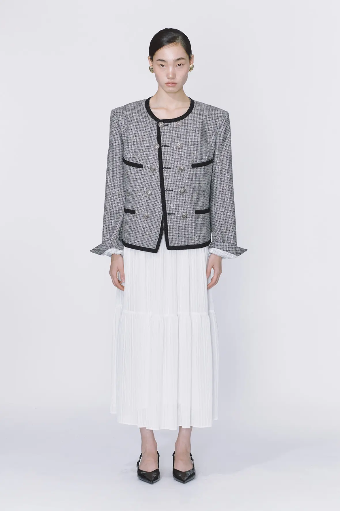 Double 4-Pocket Tweed Jacket