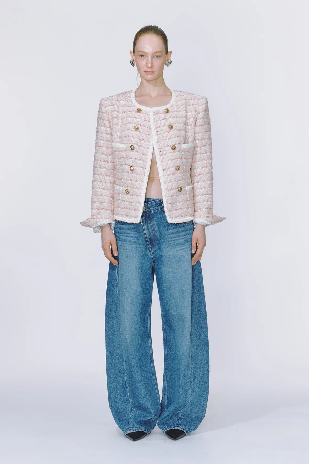 Double 4-Pocket Tweed Jacket