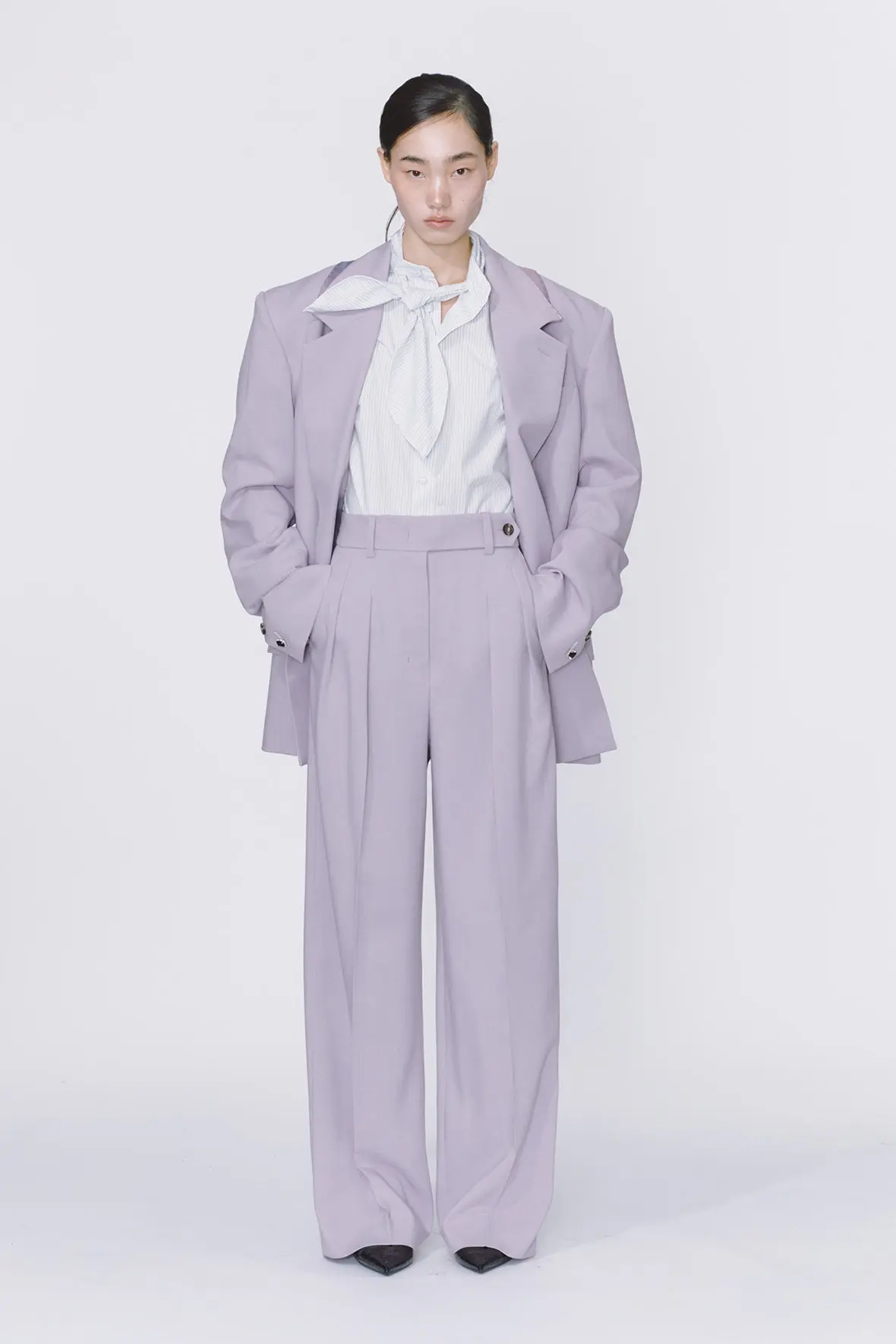 Loose Fit Möbius Notch Lapel Double Breasted Blazer