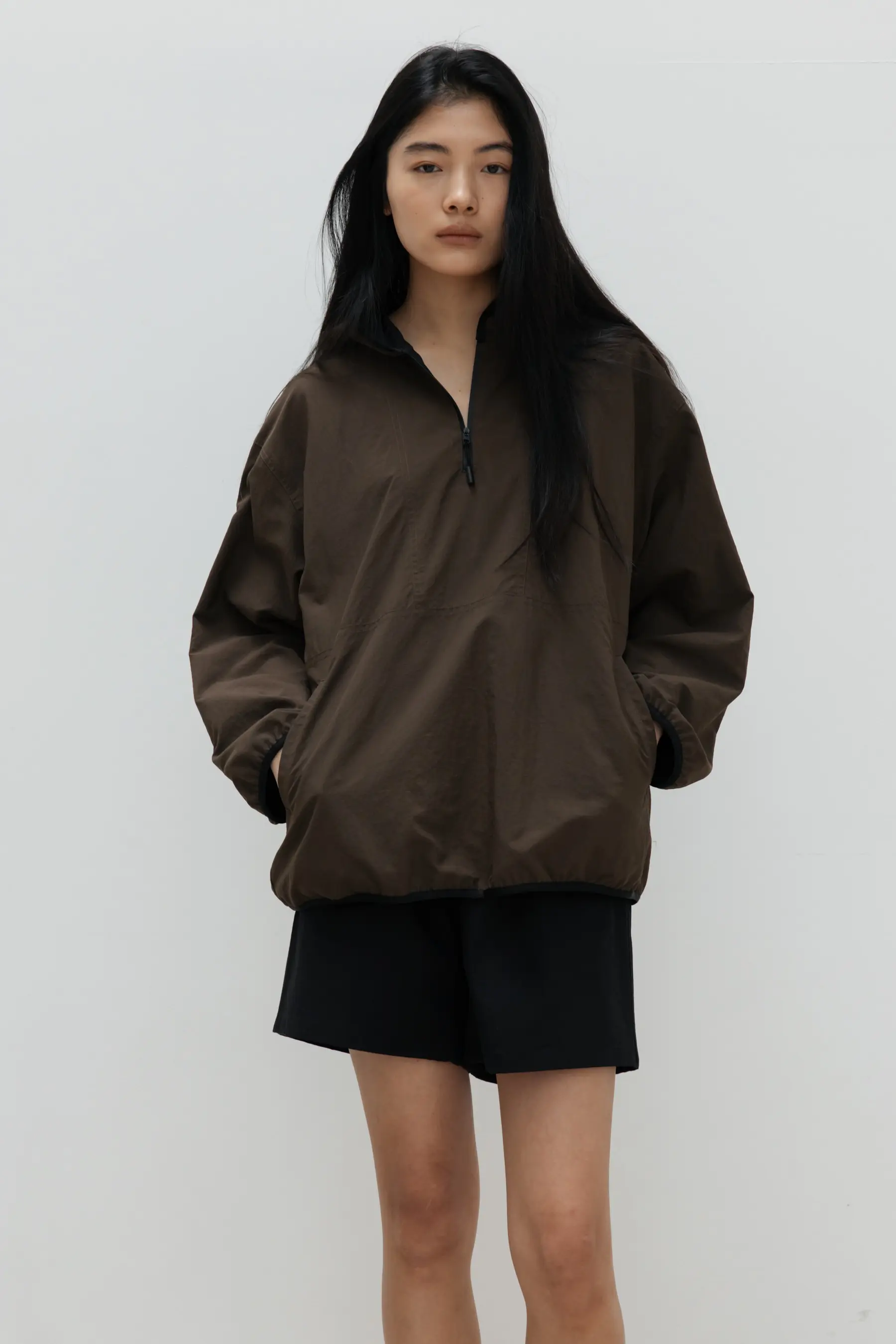Reversible Hooded Anorak (Brown/Black)
