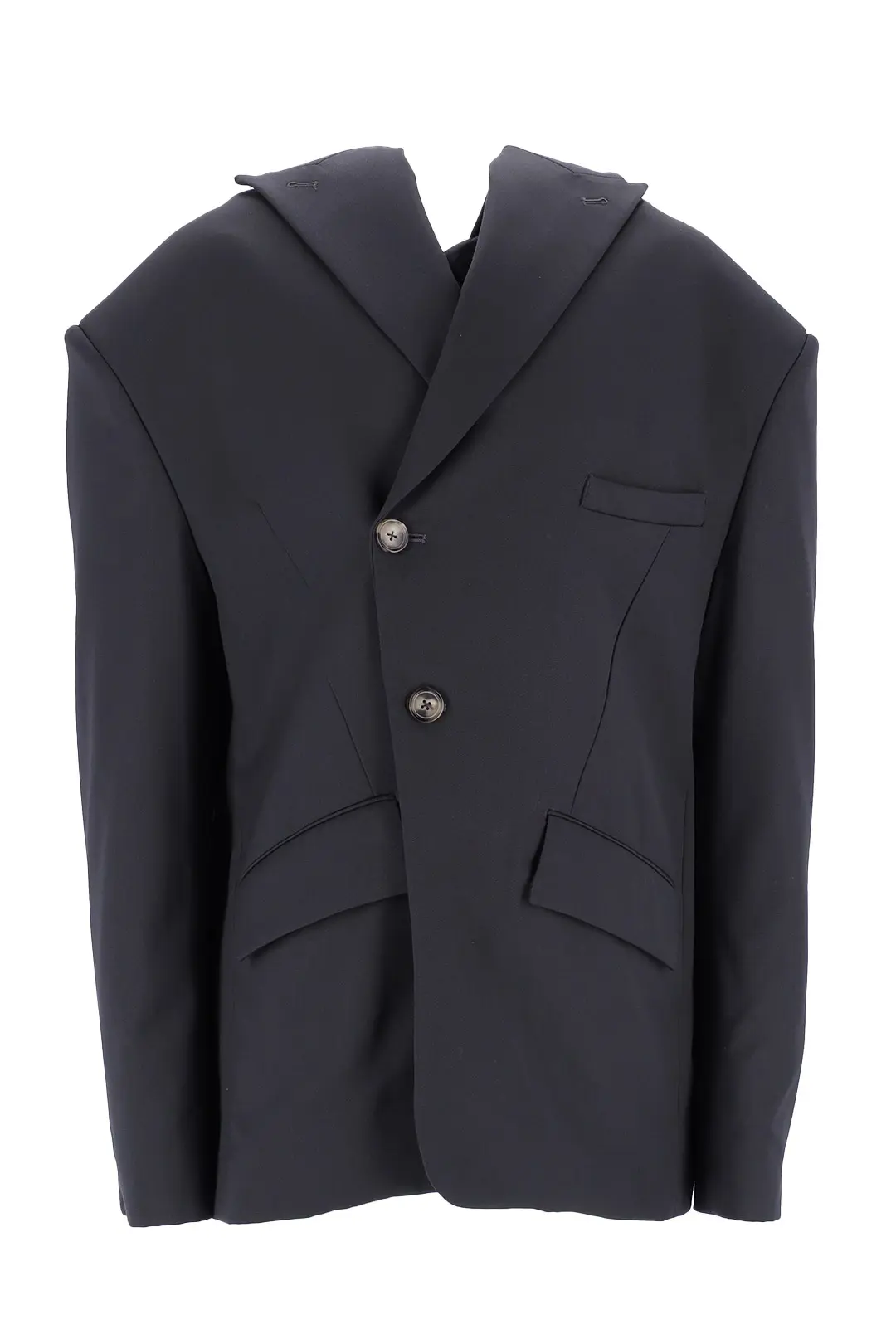 Hood Draped Blazer (Grey)