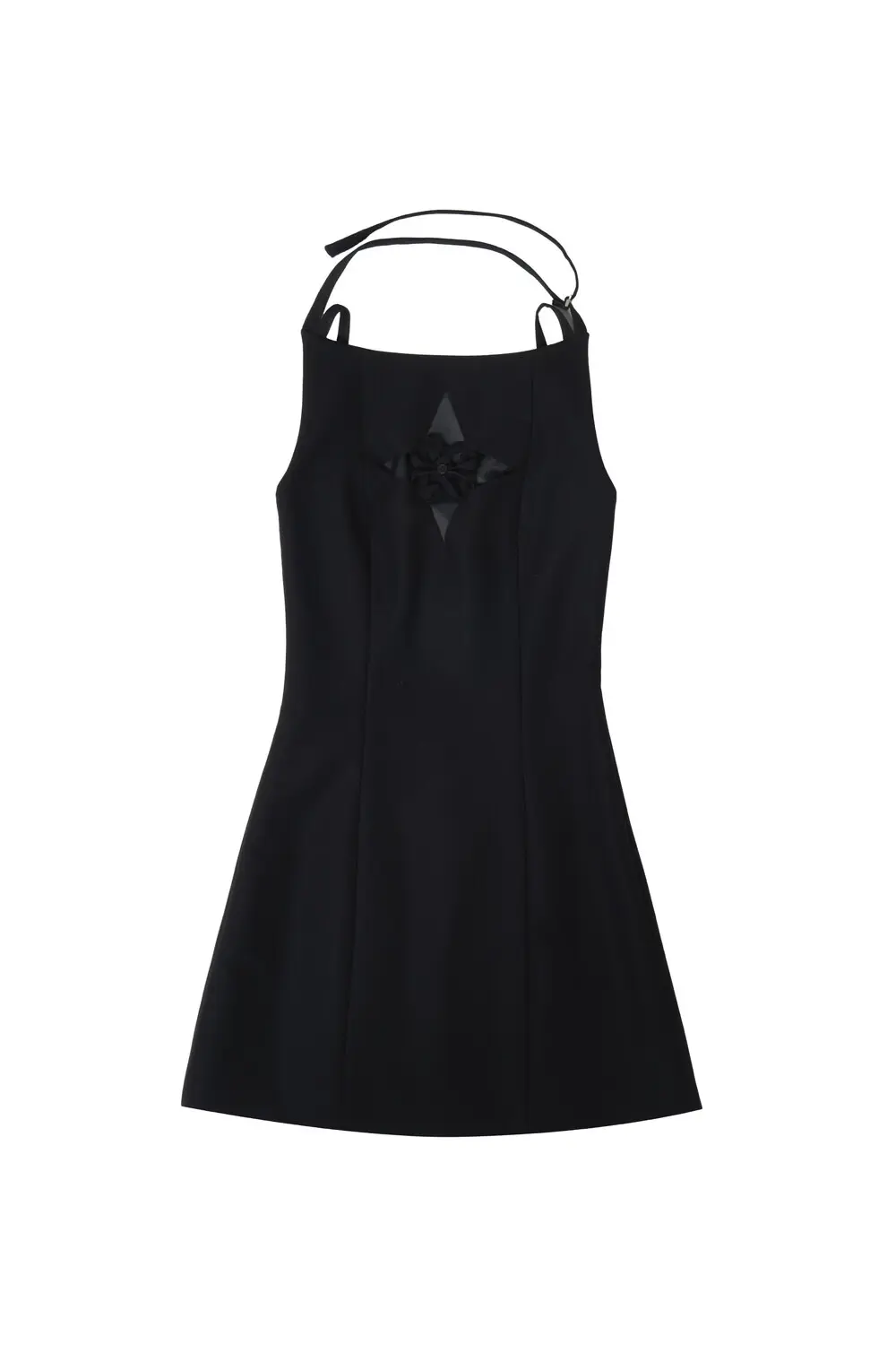 Origami Laser-Cut Mini Dress (Black)