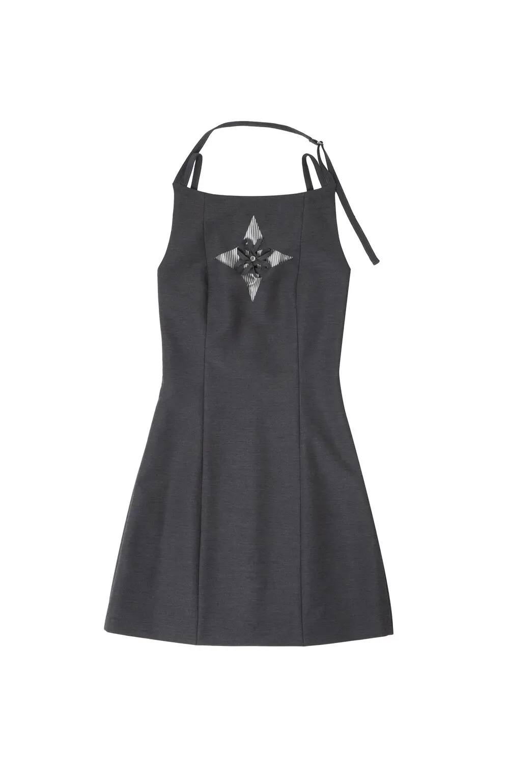 Origami Laser-Cut Mini Dress (Grey)