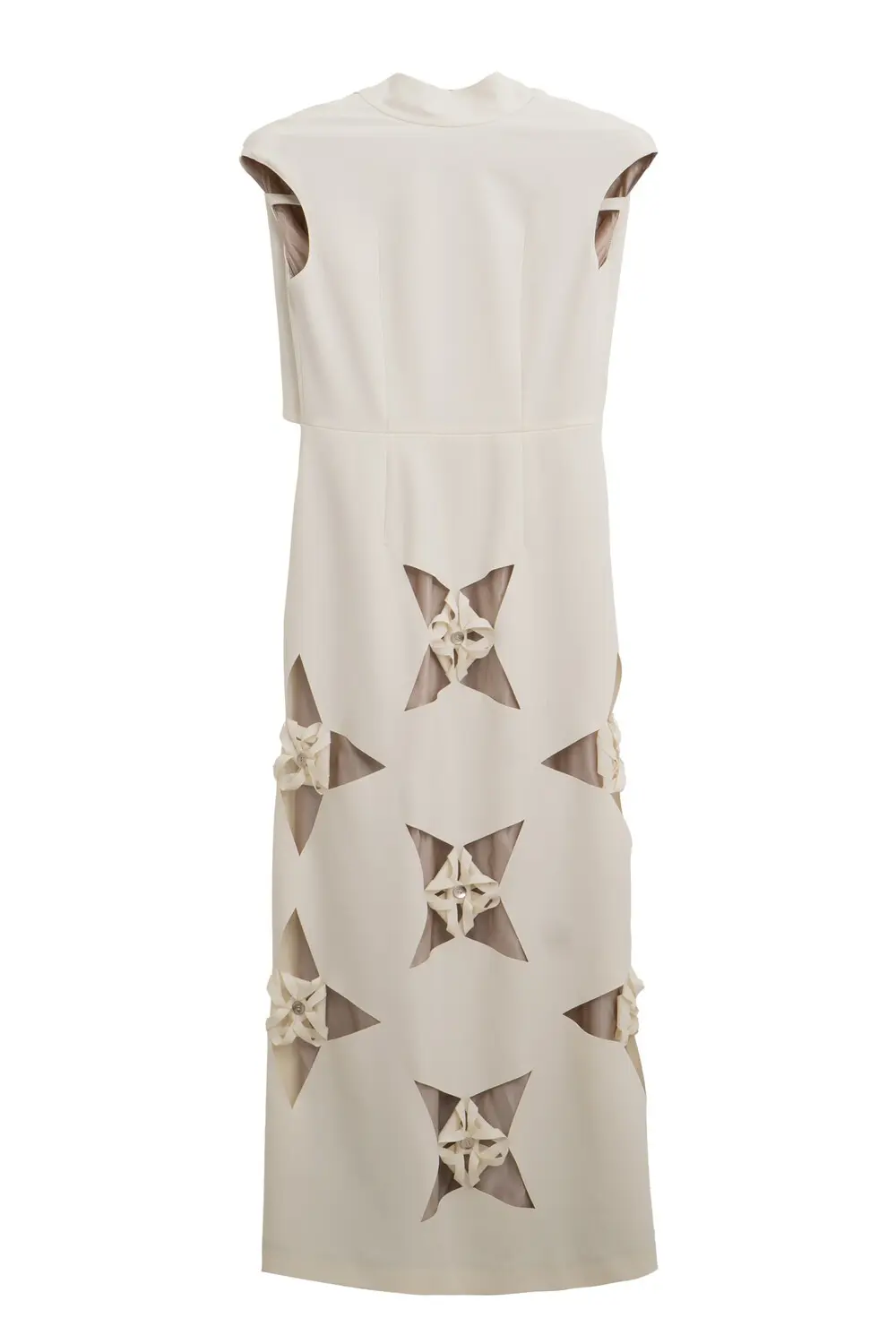 Origami Laser-cut long Dress (Ivory)