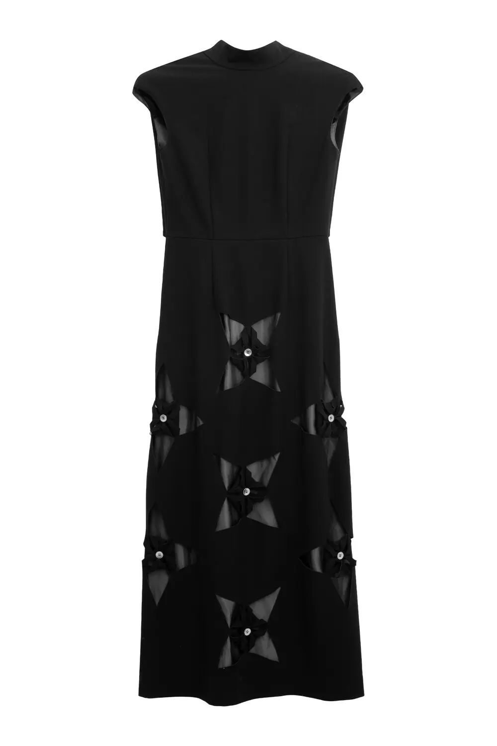 Origami Laser-cut long Dress (Black)
