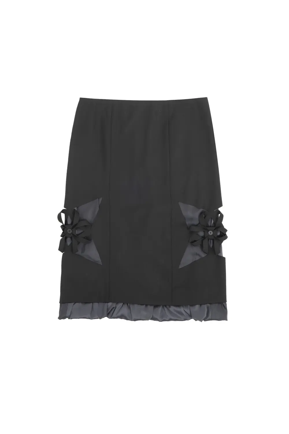 Origami Laser-Cut Midi-Skirts (Black)