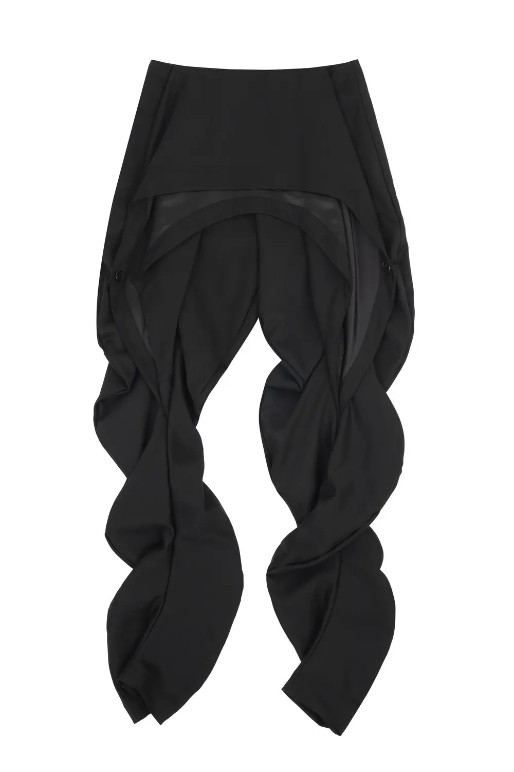 Double Draped Wave Trousers (Black)
